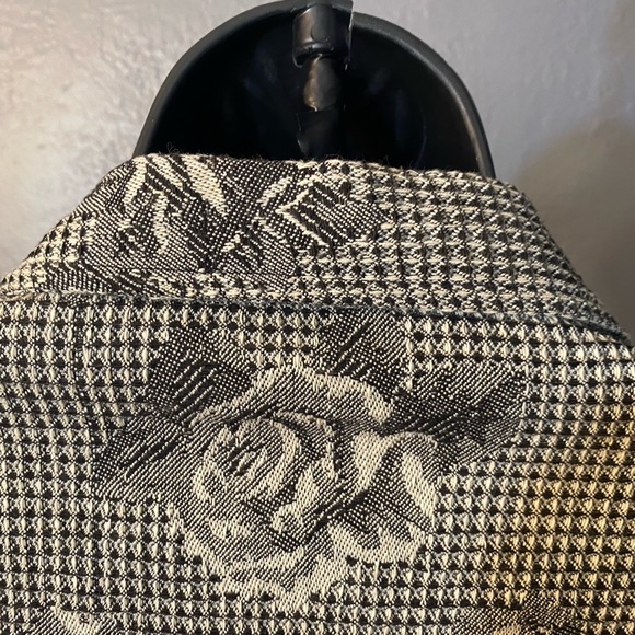 NEW IDENTITY Rose and Houndstoothish Print One Button Blazer - Picture 8 of 16